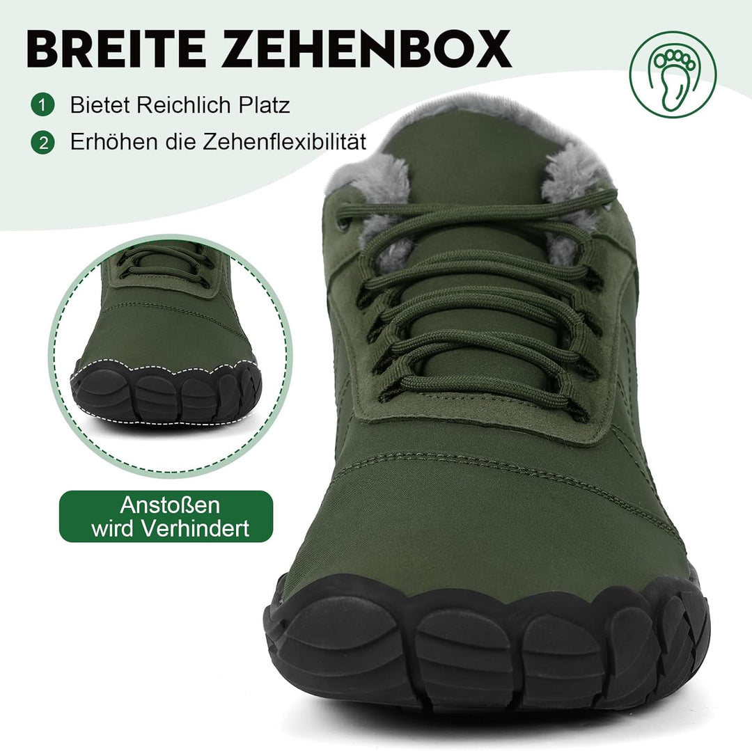 RUYI Barfussschuhe Winter Herren Damen Barfussschuhe Wasserabweisend, Warm Gefüttert Winterschuhe Tr