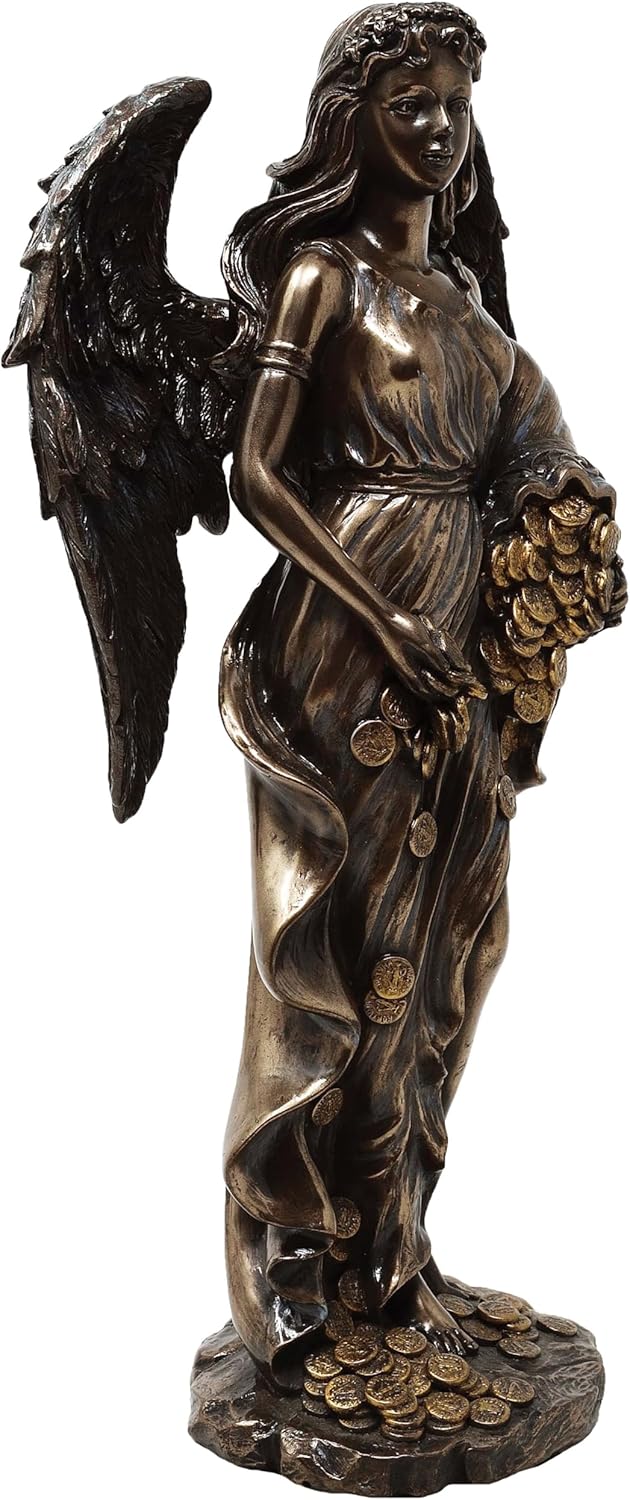Bronze-figur Fortuna. Römische Göttin. Göttin des Glücks.