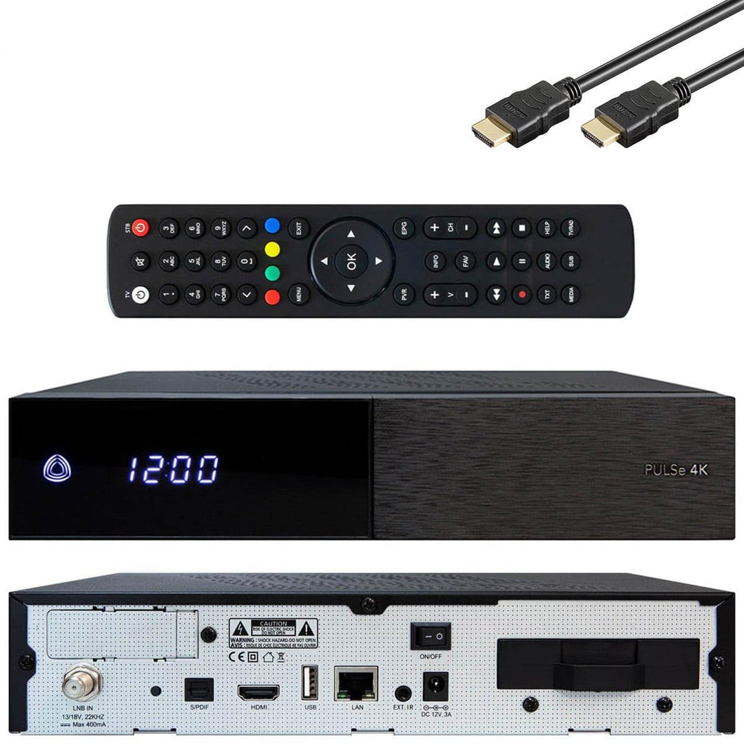 AB Pulse 4K UHD Sat Receiver (1x DVB-S2X Sat, Linux E2, PVR, H.265, HDR10, Ultra HD 2160p, 2 GB RAM