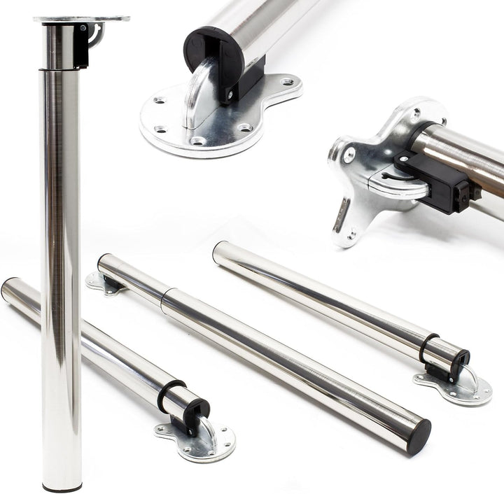 Tischbein 4er Set Nickel Möbelfuss höhenverstellbar 70-110cm