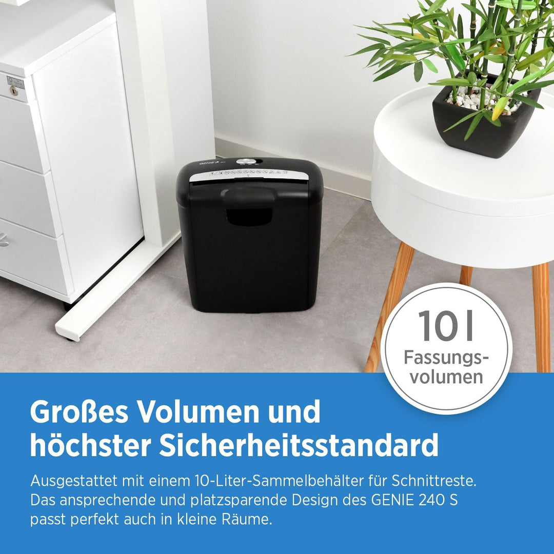 Genie 240S Profi Aktenvernichter Streifenschnitt | Aktenschredder bis zu 6 Blatt | Sicherheitsstufe