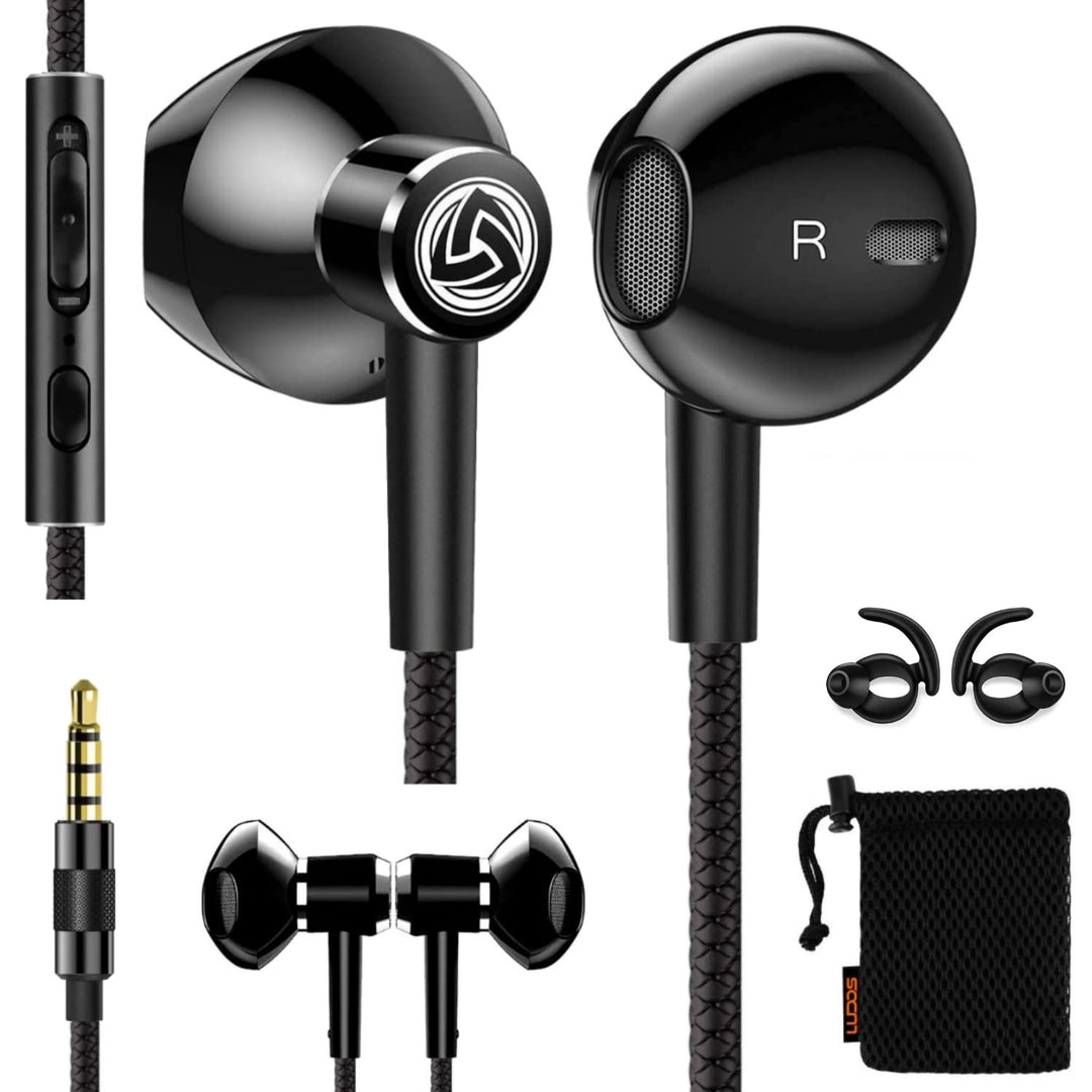 LUDOS SPECTA Kopfhörer In-Ear Ohrhörer mit Kabel und Mikrofon, 5 Jahre Garantie, Universal-Mikrofon
