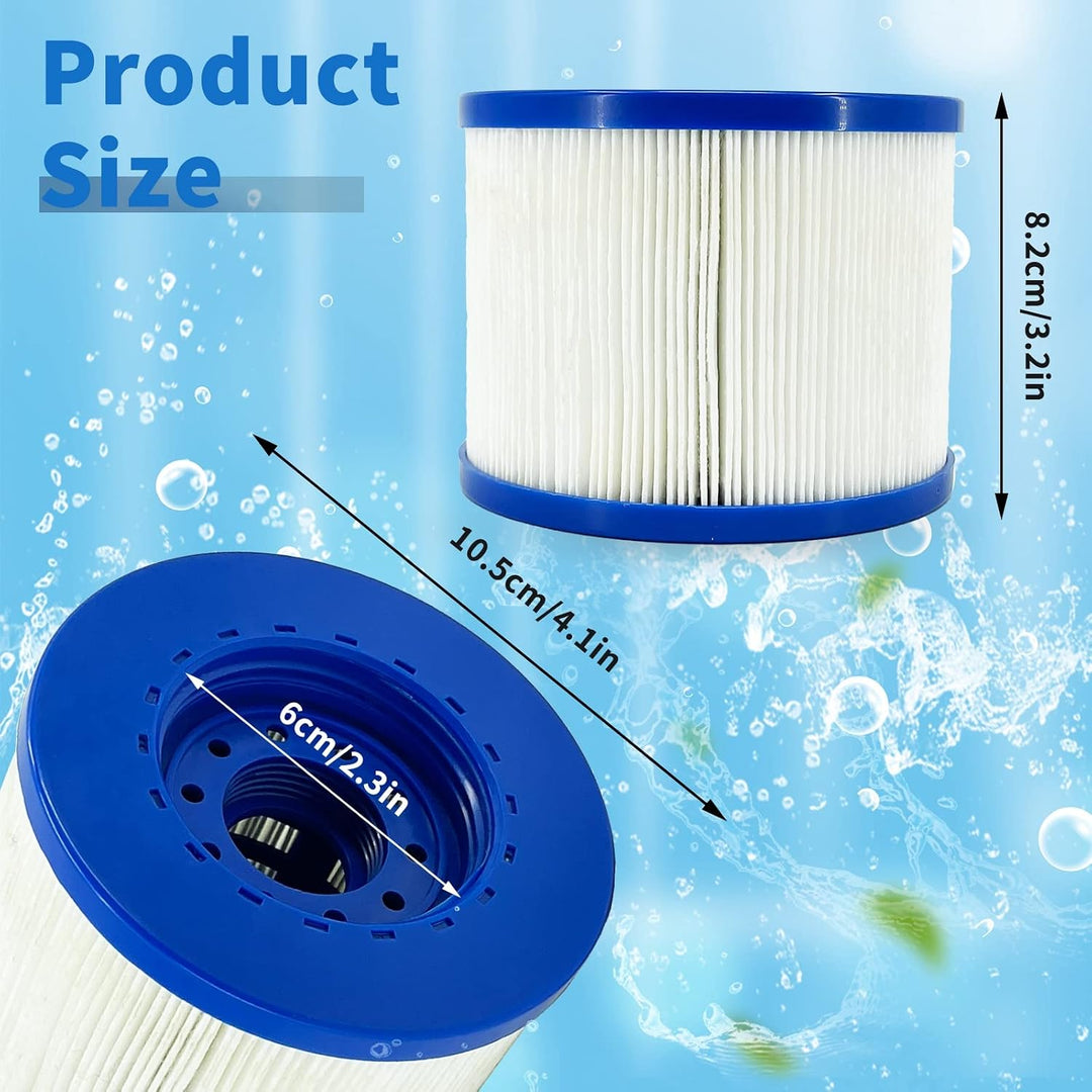 JEFFEL Infinite Spa Filter zum Schrauben, für Spa Ersatz Hot Tub, aufblasbar, ohne Schrauben, 60 mm,