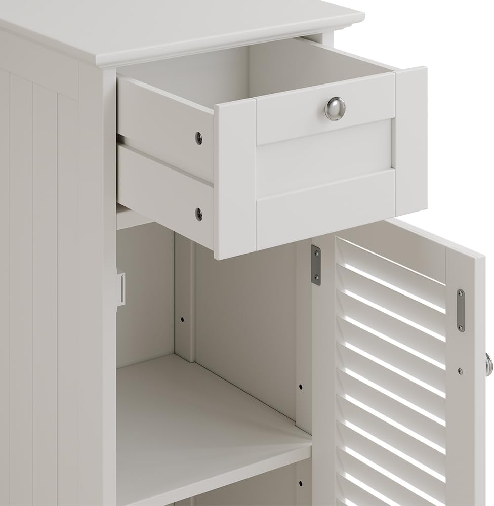 Vicco Midischrank Riad, Weiss, 32 x 87 cm mit Tür und Schublade, Midischrank