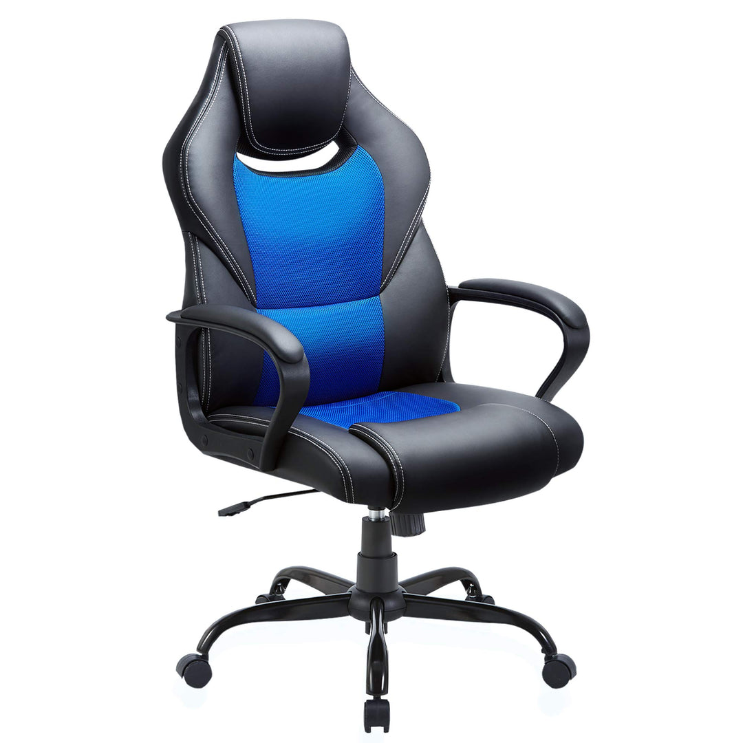 BASETBL bürostuhl Racing Gaming Stuhl schreibtischstuhl, Holzwerkstoff, Blau,