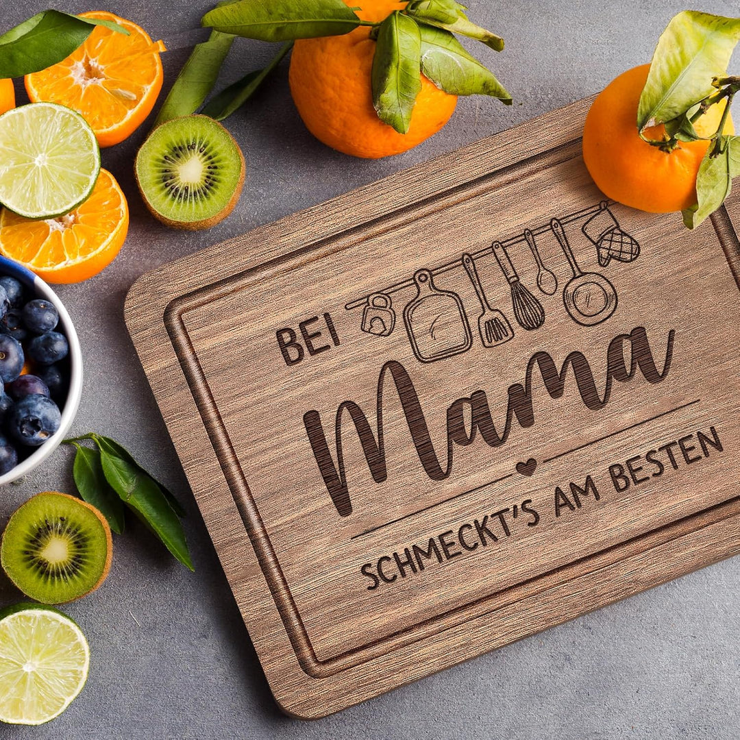 Mama Geschenk, Schneidebrett aus Holz Geburtstagsgeschenk für Mama, Holzschneidebrett aus Massiver A