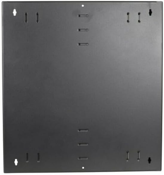 12 HE - 19 Zoll Montagerahmen für Wandbefestigungen ohne Schaniere - 180mm Tief - Schwarz, 180 mm ti