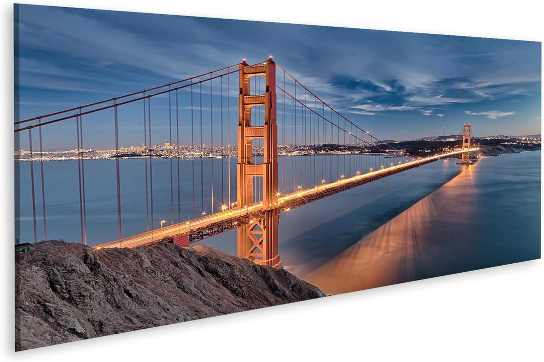 islandburner Bild auf Leinwand Golden Gate Bridge San Fracisco Stadt Bilder Wandbilder Poster Leinwa