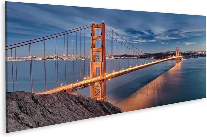 islandburner Bild auf Leinwand Golden Gate Bridge San Fracisco Stadt Bilder Wandbilder Poster Leinwa