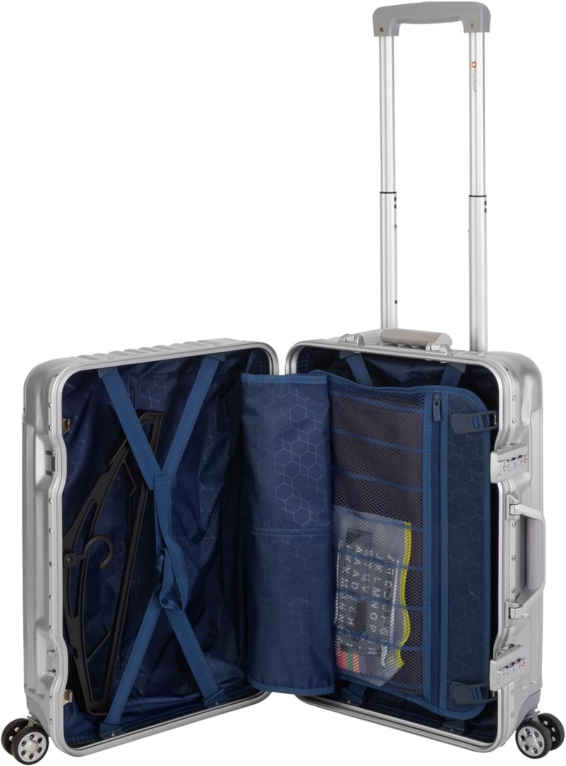 Travelhouse London Koffer Silber S-55cm, M-65cm, L-77cm · 3er-Set · Alu Rahmen · Polykarbonat Hartsc