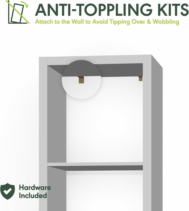 Furinno Cubic Offenes Rückwand-Multifunktionsregal für Kleidung &amp; Schrankaufbewahrung, 2-Fächer, Hel