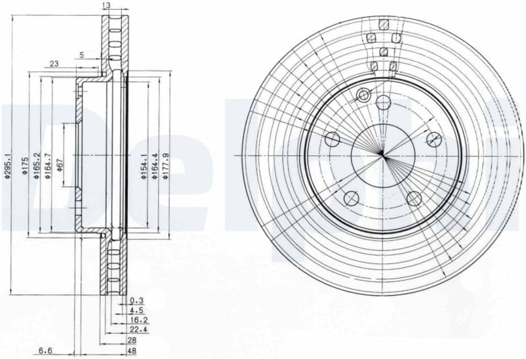 Delphi Bremsscheiben Set Vorne Belüftet Ø 295Mm | 2X Bg3755C