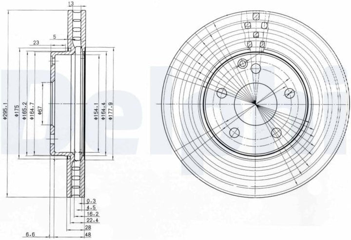 Delphi Bremsscheiben Set Vorne Belüftet Ø 295Mm | 2X Bg3755C
