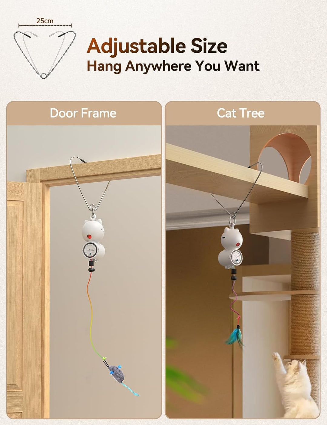 FEELNEEDY Katzenspielzeug Elektrisch mit LED Red Light Spielzeug für Katzen, Cat Toy Hängendes Autom