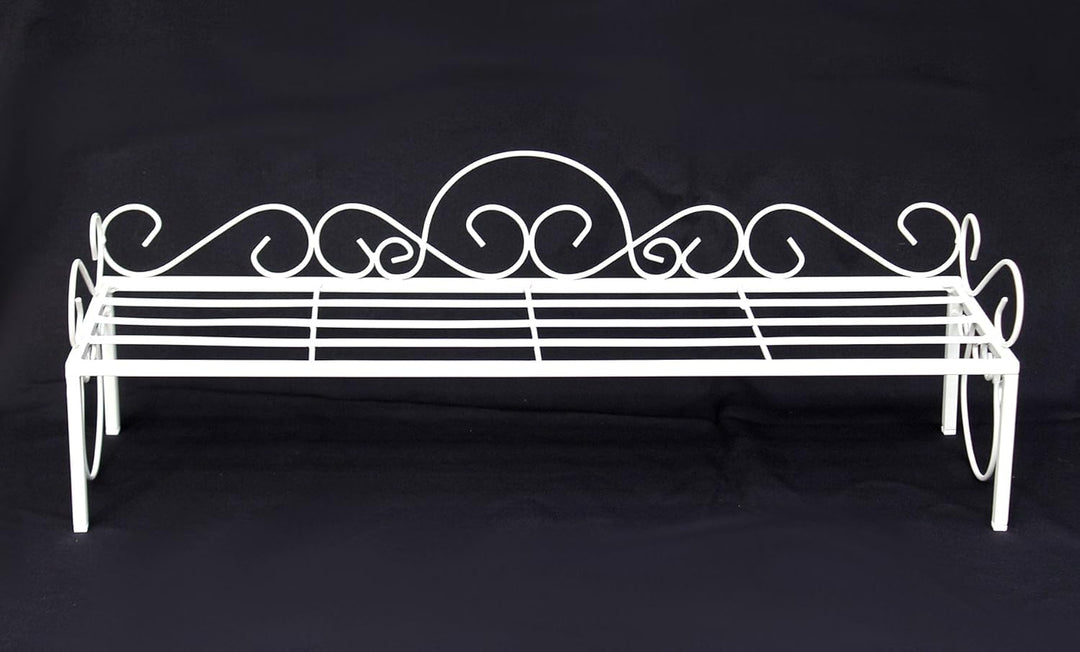 DanDiBo Blumenbank Metall Weiss 75 cm Blumenständer Mi Blumenregal Blumentreppe Pflanzentreppe Blume