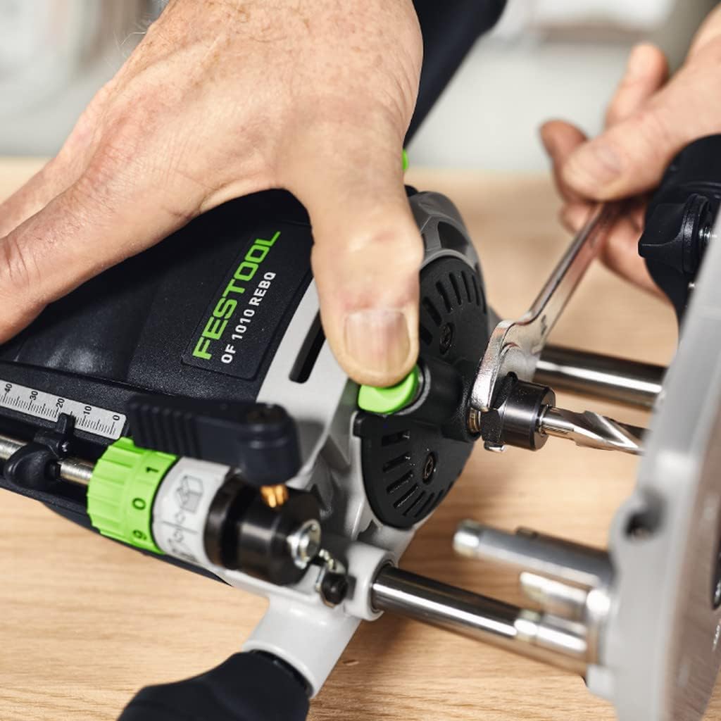 Festool Oberfräse OF 1010 REBQ-Set+Box (mit Spannzange, Seitenanschlag, Führungsschienen-Adapter, Sp
