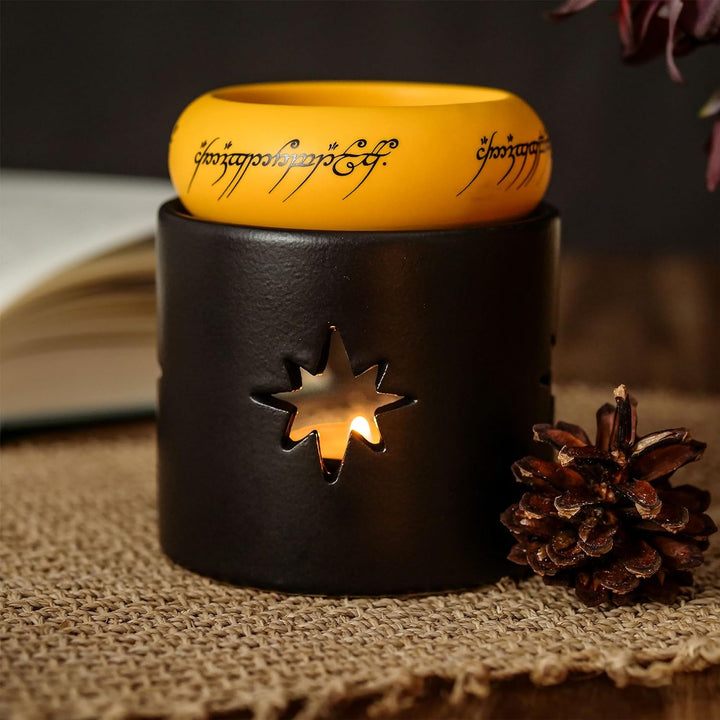 Elbenwald Herr der Ringe Duftlampe im Der Eine Ring Design 2-teilig 9 x 10,5 x 9 cm aus Steingut sch