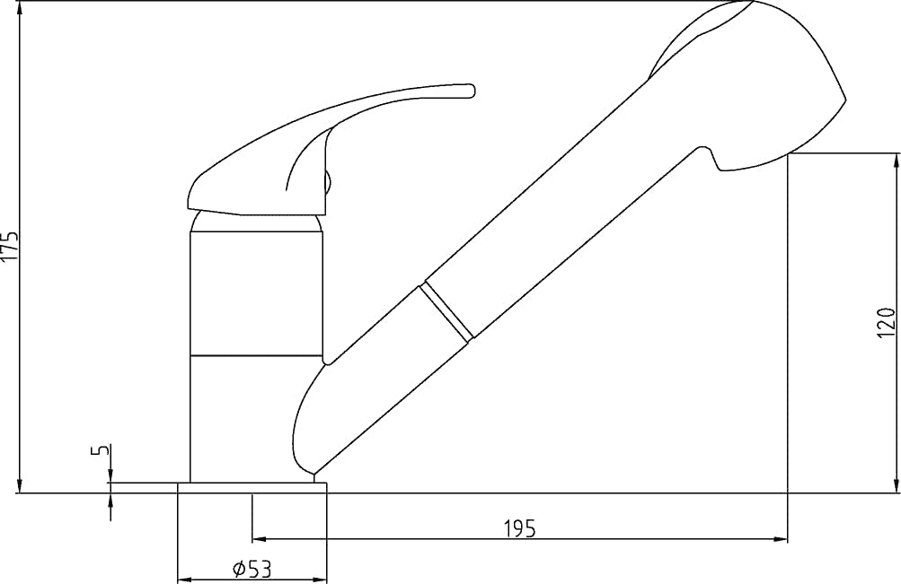'aquaSu® Basic Küchenarmatur Tiado für Spüle | Spültischarmatur mit ausziehbarer Geschirrbrause | Wa