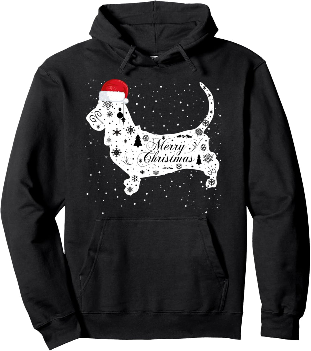 Merry Xmas Bassett Hound Weihnachten Pullover Hoodie