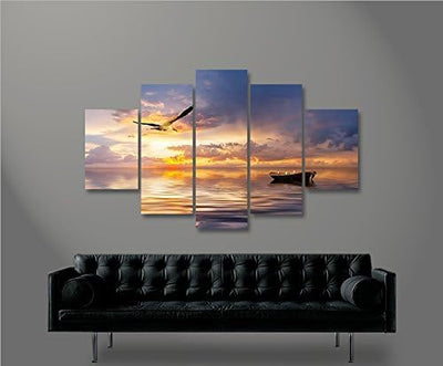 islandburner Bild Bilder auf Leinwand Möwe Nordsee Altes Fischerboot MF XXL Poster Leinwandbild Wand