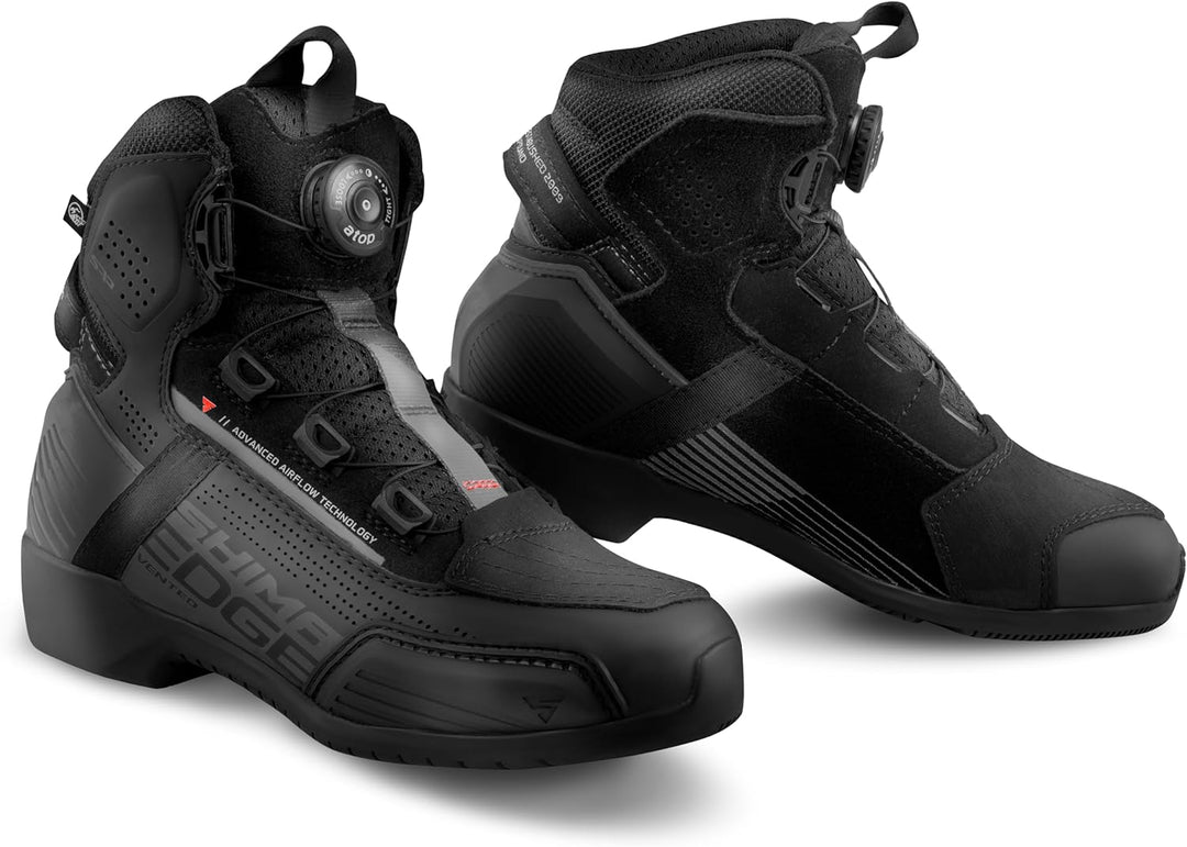 SHIMA EDGE VENTED Motorrad Schuhe Damen Leder Belüftet Motorradstiefel Protektoren Leder ATOP Rutsch