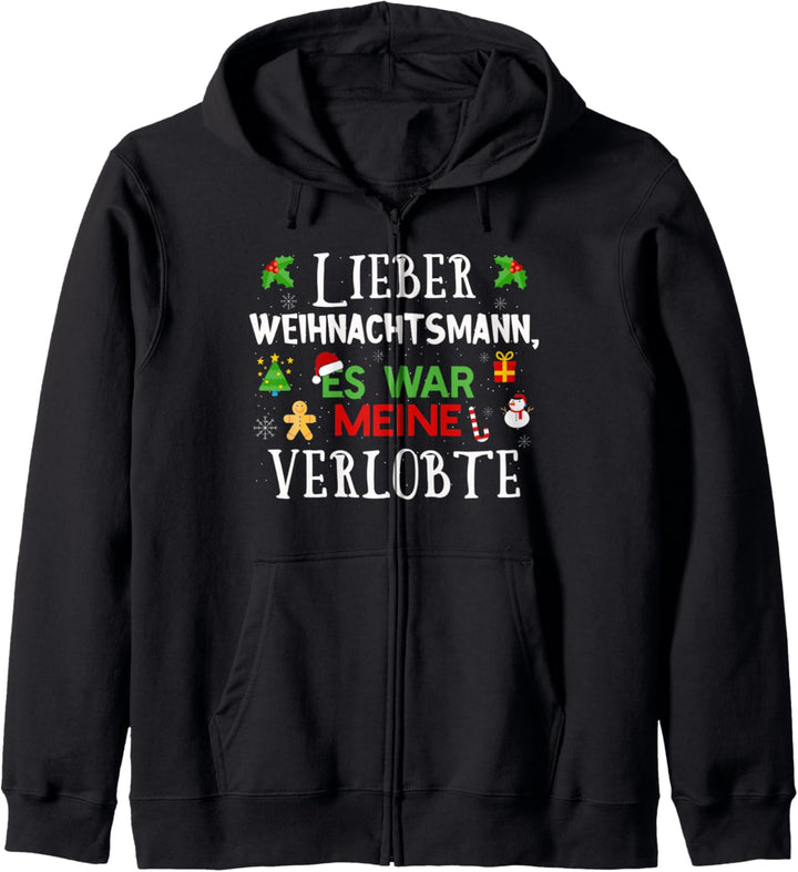 Lustiges Weihnachtsmann Verlobte war es Mann Kapuzenjacke