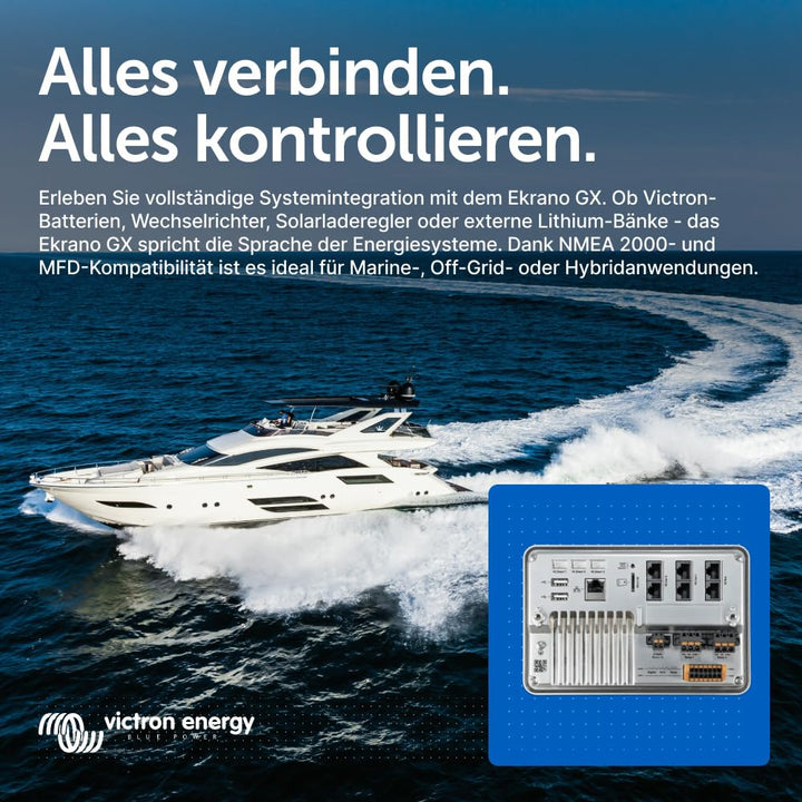 Victron Energy Ekrano GX mit integriertem Display zur Systemüberwachung und -Steuerung