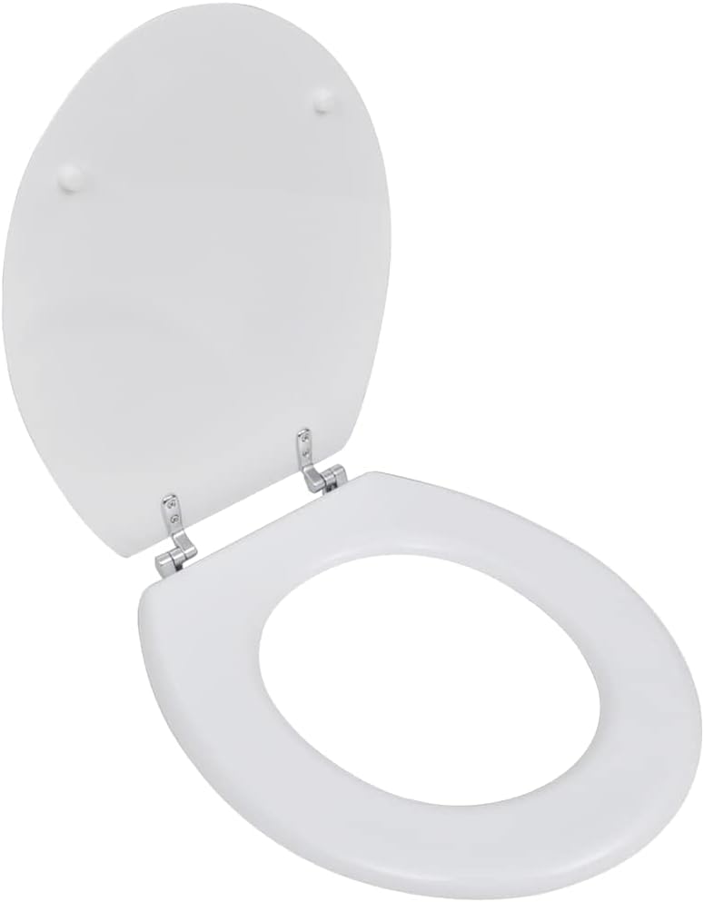 HOMIUSE Toilettensitz MDF Deckel Schlichtes Design Weiss Toilettendeckel Wc Sitz Klobrille Wc Deckel