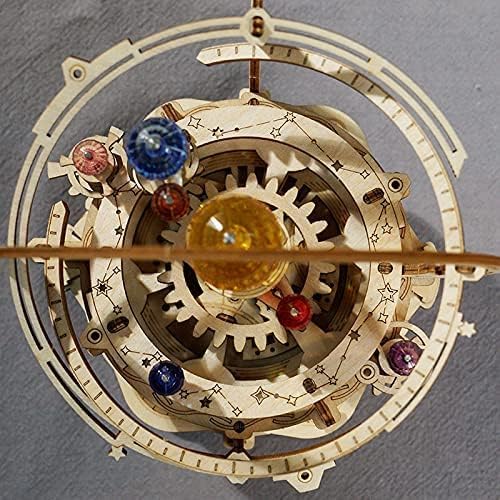 Robotime 3D Holz Puzzle Astronomie Spieluhr Modellbausatz für Erwachsene Mechanische Holzpuzzle Bast