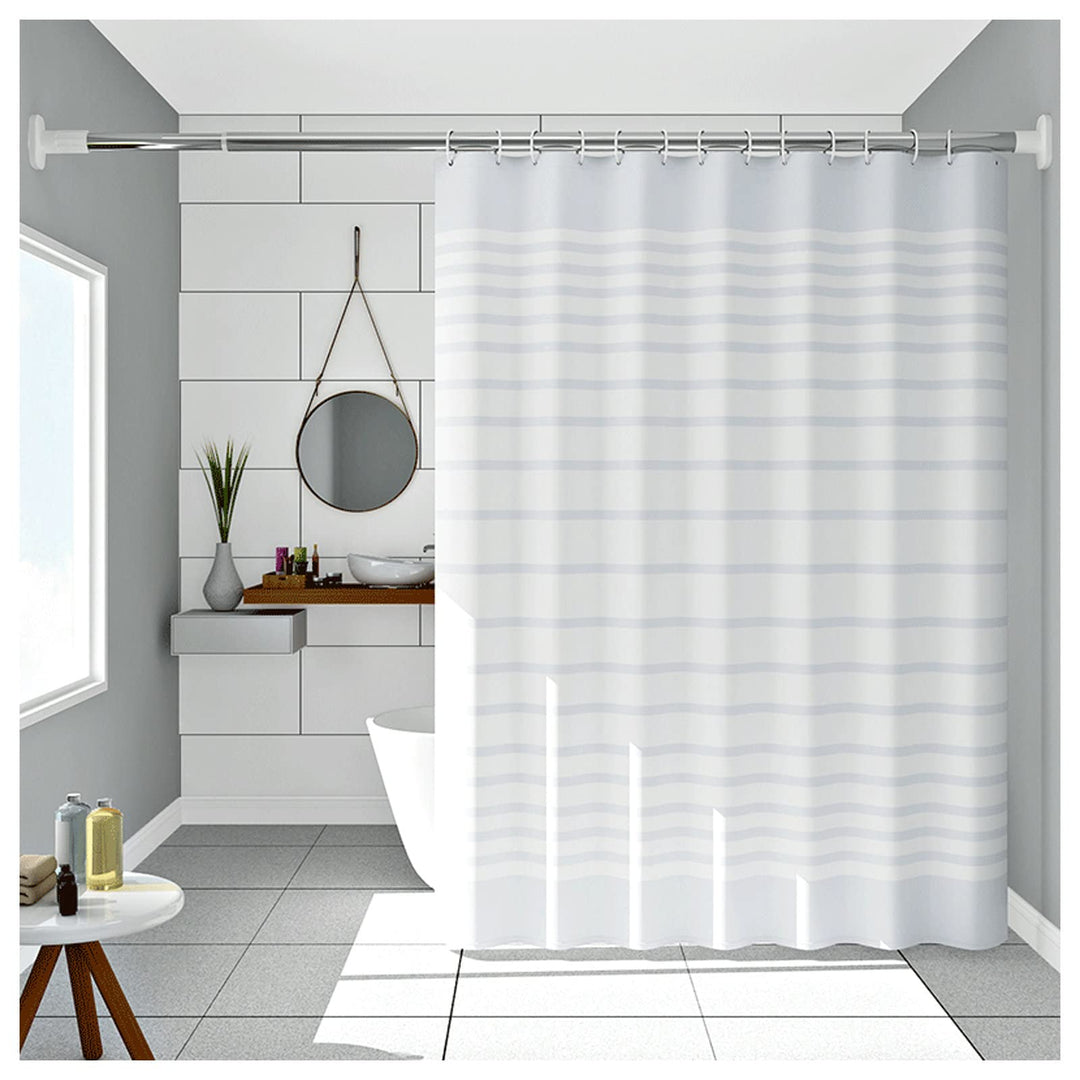 Gualiy Duschvorhang 180x200 Anti-Schimmel, Shower Curtains Weiss Streifen Wasserabweisend Badewanne