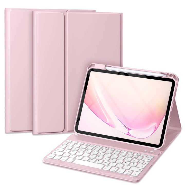 Vobafe Hülle mit Tastatur für iPad A16 11/10 Generation (2025/2022, 10,9/11 Zoll), Magnetisch Abnehm