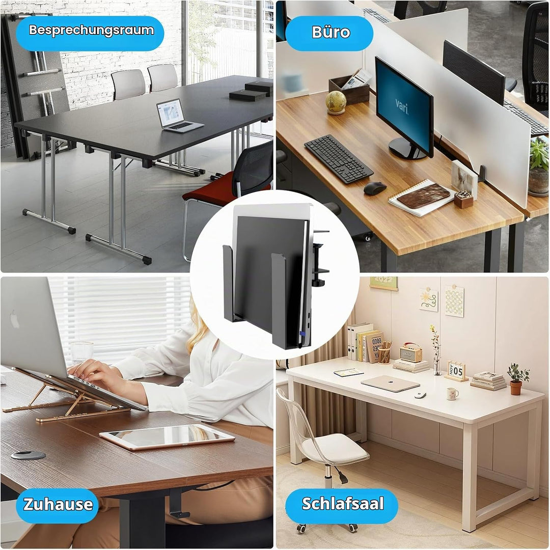 Dokeno Verstellbare Schreibtischseitenlaptop-Halterung, Laptop Ständer Vertikal Seitliches Stanzfrei
