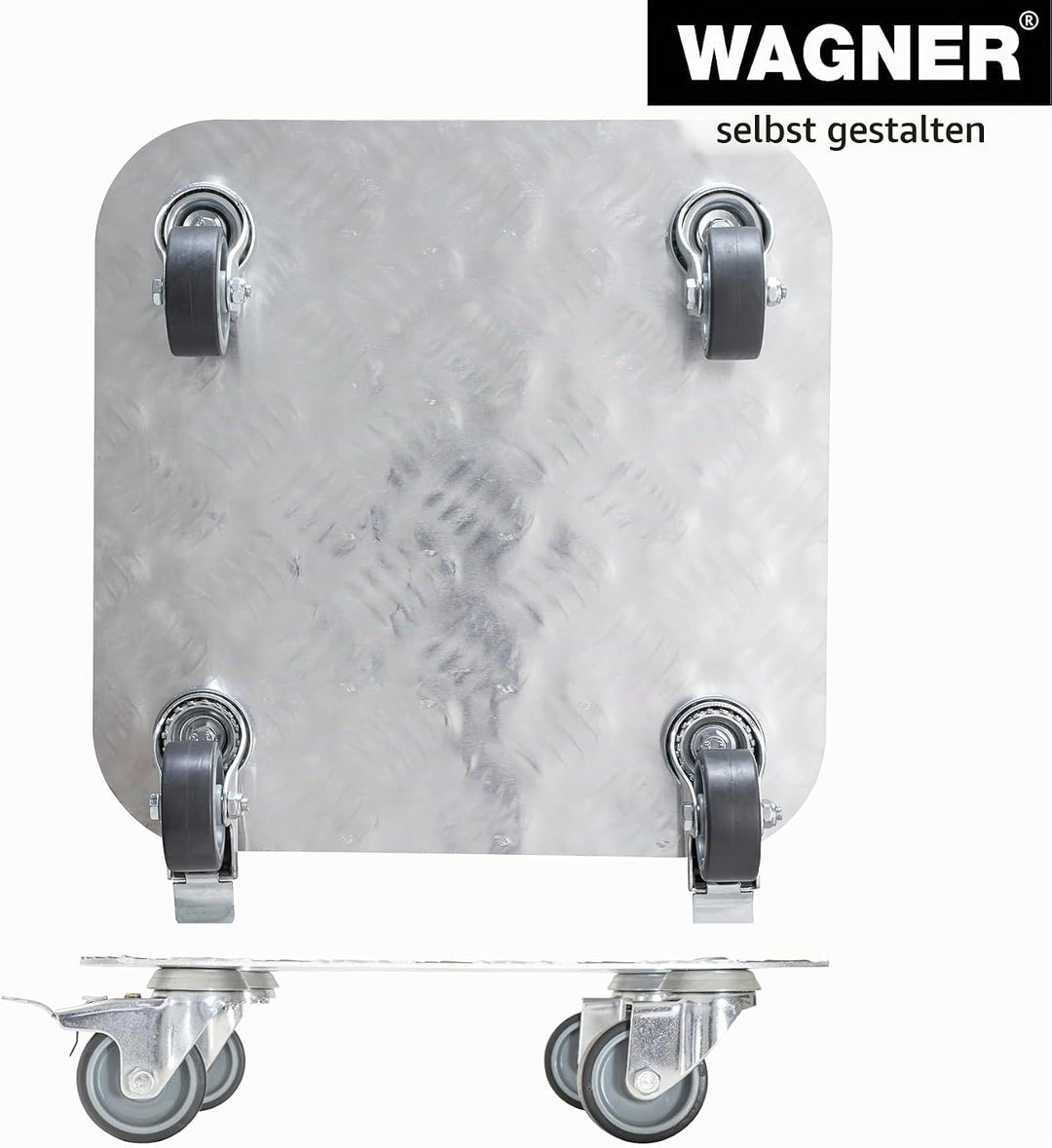 Wagner Pflanzenroller Alaska 29 x 29 x 7,5 cm I Blumenroller für Aussenbereich + Innenbereich I Kübe