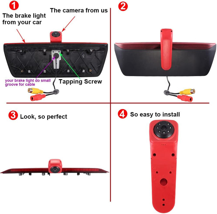 Berlingan Auto Drittes Dach Original-Bremslicht-Rückfahrkamera, Ersatz für VW Crafter 2017 Man TGE a