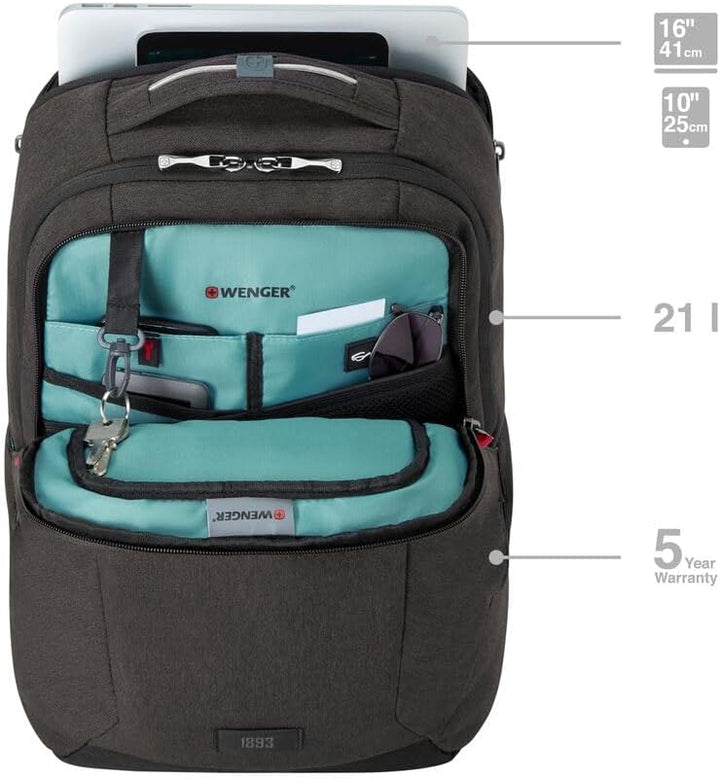 WENGER MX Professional Laptop-Rucksack, Notebook bis 16 Zoll, Tablet bis 10 Zoll, 21 l, Damen Herren