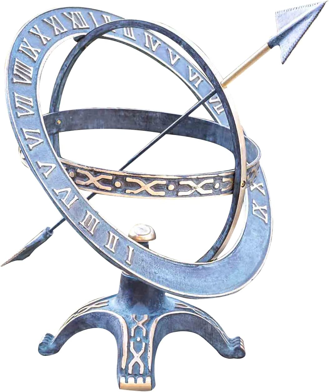 IDYL Outdoor Zeitmesser aus Bronze Sonnenuhr - hochwertig und auffällig | Nr. 0184 | Masse: 42 x 40