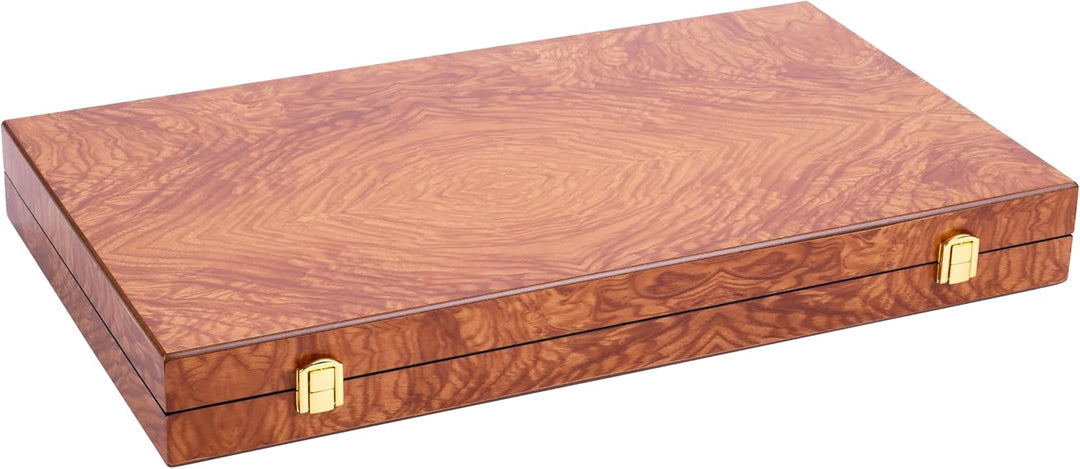 Engelhart- 250541 - Luxus-Backgammon 18 Zoll – Rosenholzfurnier, lackiert 18 Zoll Rosenholz, 18 Zoll