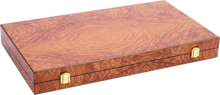 Engelhart- 250541 - Luxus-Backgammon 18 Zoll – Rosenholzfurnier, lackiert 18 Zoll Rosenholz, 18 Zoll