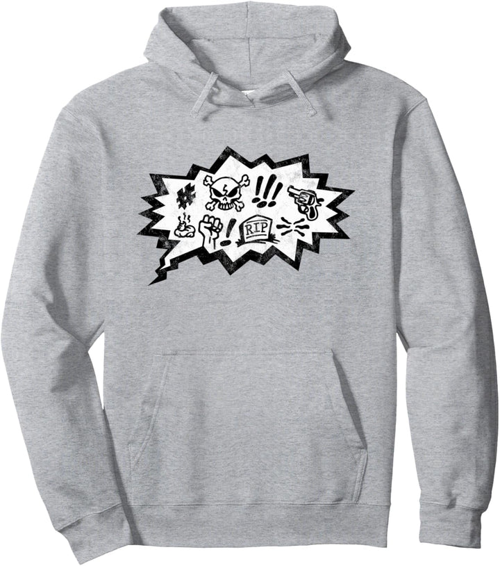 Comics Sprechblase Flüche Rip Totenkopf Lustige Sprüche Meme Pullover Hoodie