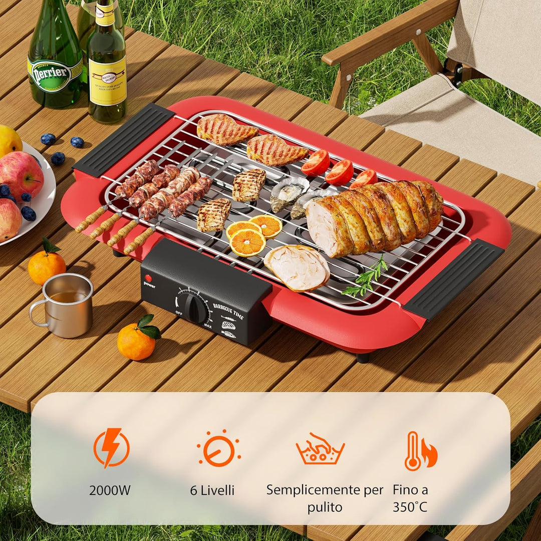 Elektrogrill, rauchfreier Antihaft-Grill, für den Innen- und Aussenbereich, abnehmbarer, leistungsst
