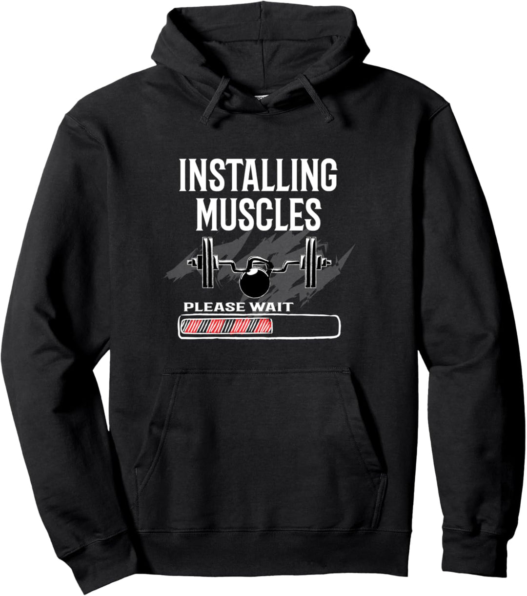 Workout Beintraining Kurzhantel Muskeltraining Natural Pullover Hoodie