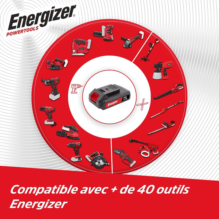 Energizer – Akku-Bohrschrauber 20V, ultraleicht, Drehmoment 40 Nm, 2 Geschwindigkeiten (1850 U/min),