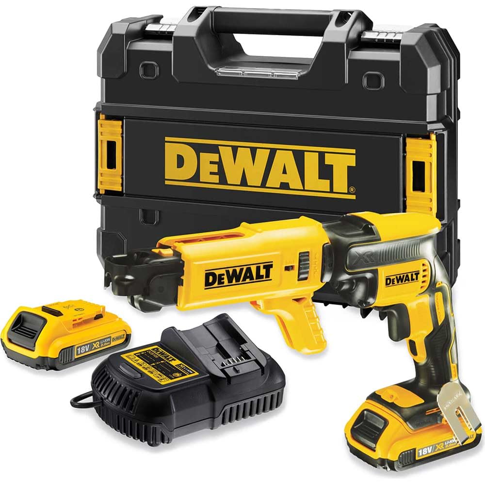 DEWALT DCF620D2K-GB 18 V XR bürstenloser Trockenbau-Schraubendreher, 2 x 2 Ah, mehrfarbig, 23,3 x 38