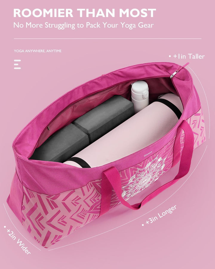 Gonex Yogatasche, Extra Grosse Canvas Sporttasche mit Wasserdichtem Fach & Metallreissverschluss, Fü