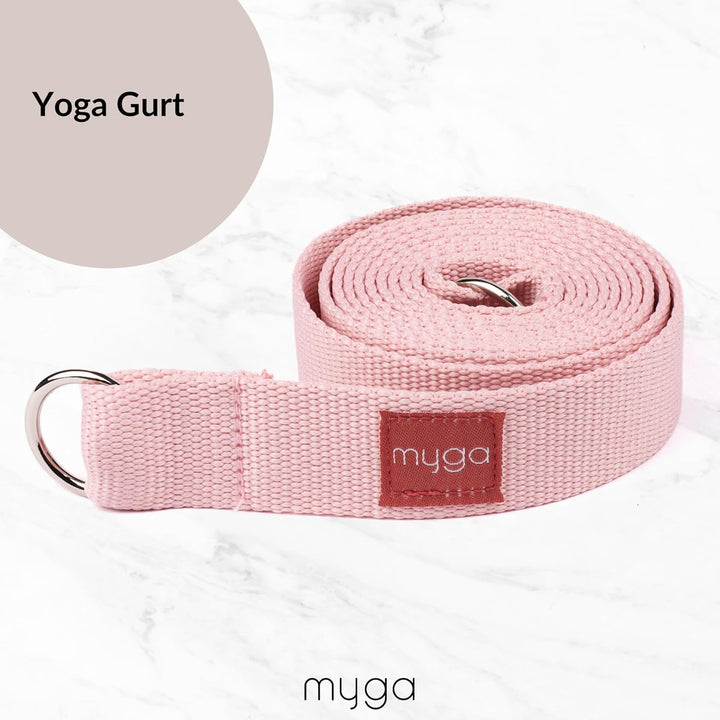Myga Yoga Starter Kit | Komplettes Set mit Yogamatte, Yogablock & Gurt | rutschfest & Unterstützend