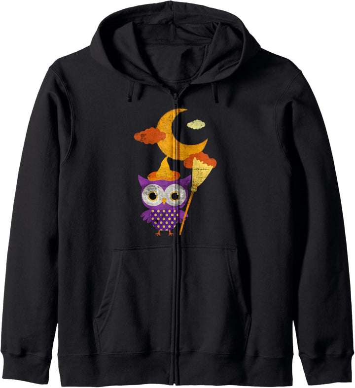Halloween Nights Cute Owl Witch Hat Kawaii Design Kapuzenjacke