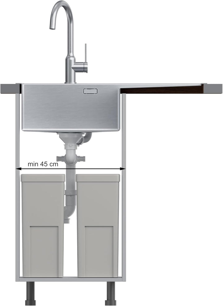 QUADRON | RUSSEL 111 | Einbeckenspüle | Masse: 78 x 48 x 20 cm | Passt in eine Schrankbreite: 45 cm