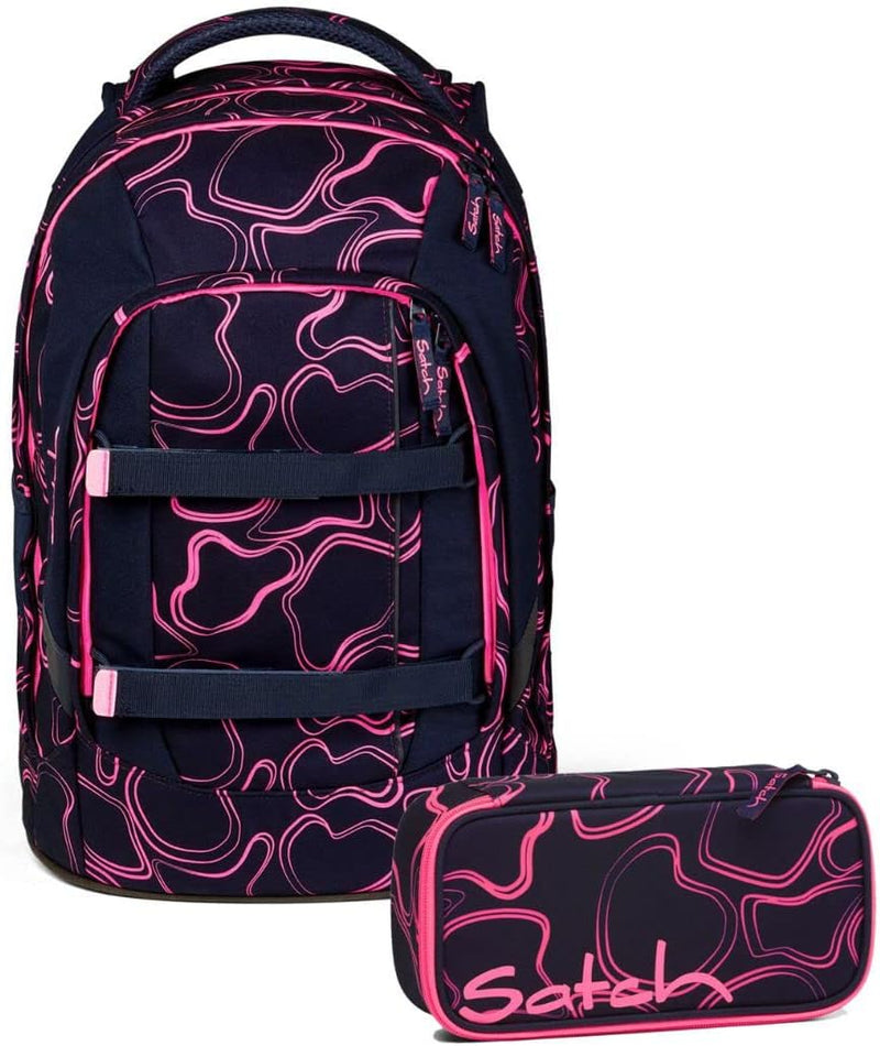 satch Pack Schulrucksack Set 2tlg. inkl. Schlamperbox Pink Supreme, Pink Supreme