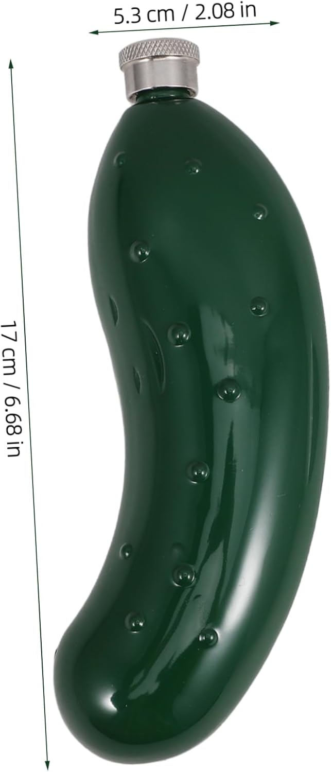 UTHCLO Edelstahl Flasche Im Gurken-design Tragbare Trinkflasche Für Whiskey Wasser Und Mehr Für Reis