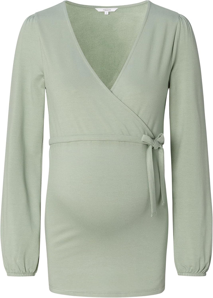Noppies Damen Top Foshan Nursing Long Sleeve T-Shirt 44 Iceberg Green - N129, 44 Iceberg Green - N12